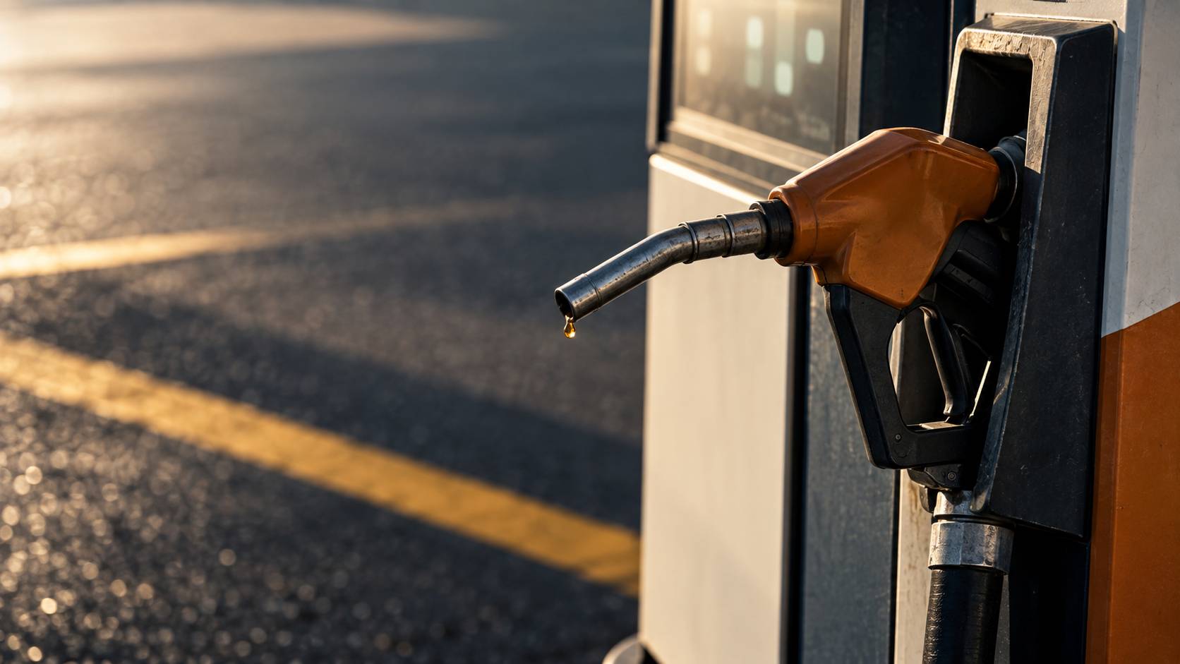 Pistolet de pompe à carburant et affichage de prix abstrait en station