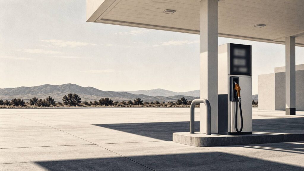 Pistolet de pompe à carburant sur une station-service avec afficheur de prix