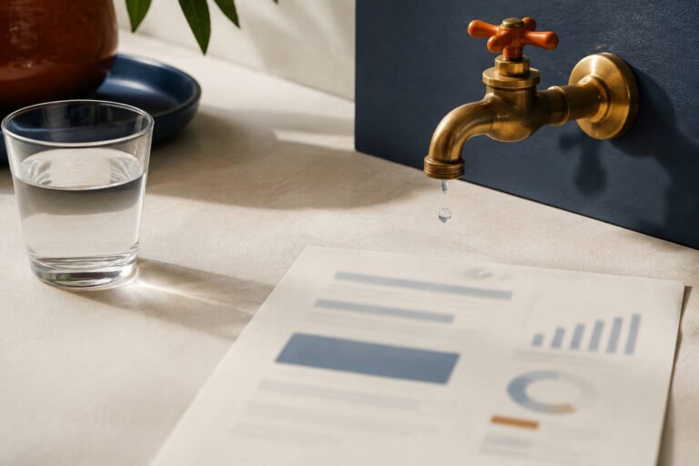 Prix de l&rsquo;eau au m³ : ce que paie réellement un foyer