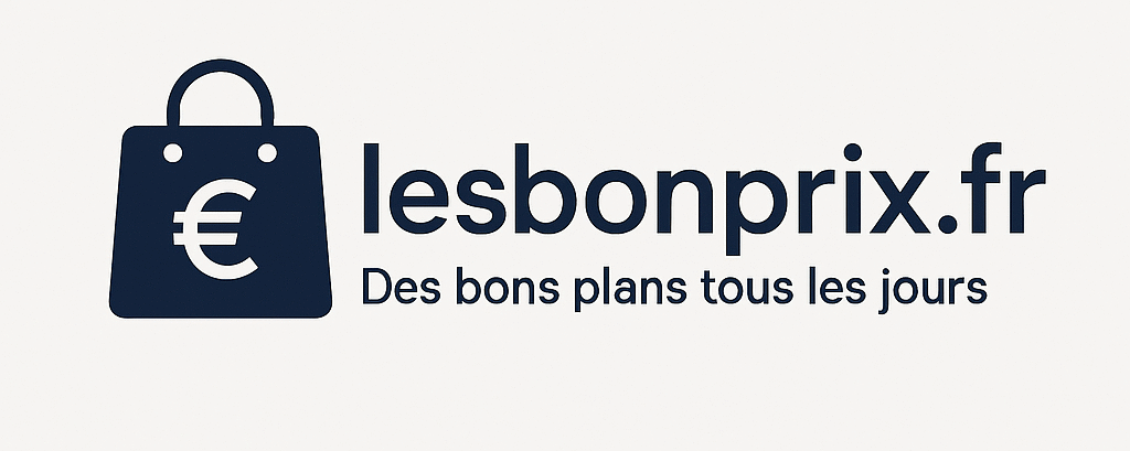 Logo du site LesBonPrix.fr représentant une icône de panier d'achat stylisé avec des couleurs professionnelles.